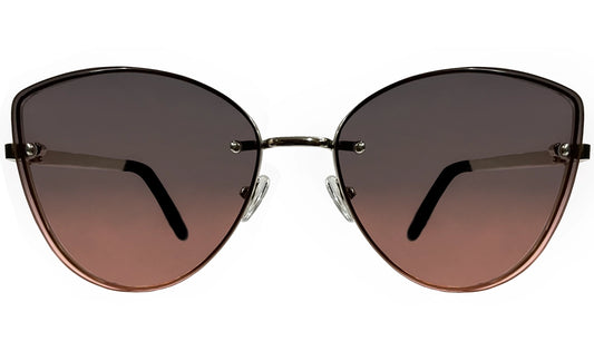 Black And Orange Gradient Cateye Women Sunglasses