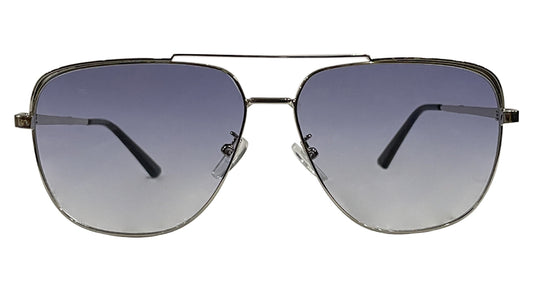 Blue and Silver Aviator Sunglasses