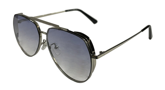 Silver and Blue Aviator Sunglasses