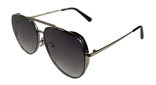 Silver and Grey Aviator Sunglasses