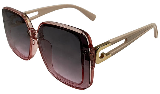 Transparent Pink Square Sunglasses