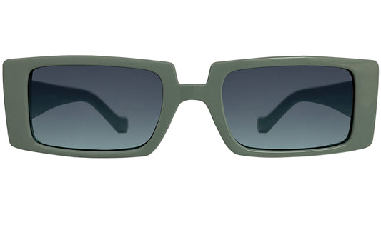Sea Green & Blue Lens UV Rectangle Sunglasses
