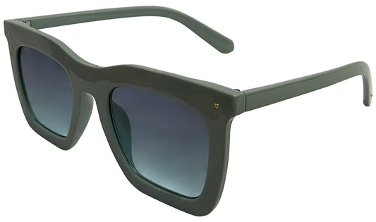 Unisex Blue Lens & Matte Green UV Protected Square Sunglasses