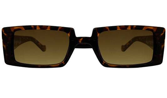 Havana & Dark Yellow Lens UV Rectangle Sunglasses