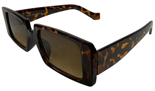 Havana & Dark Yellow Lens UV Rectangle Sunglasses
