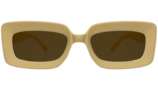Pastel Yellow & Brown Lens UV Protected Rectangle Sunglasses