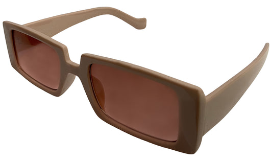 Peach Lens & Dark Peach UV Protected Rectangle Sunglasses