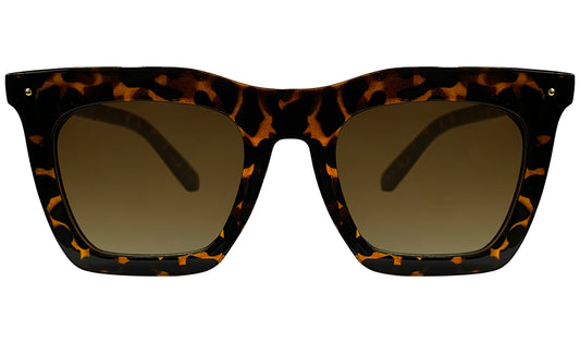 Unisex Brown Lens & Havana UV Protected Square Sunglasses