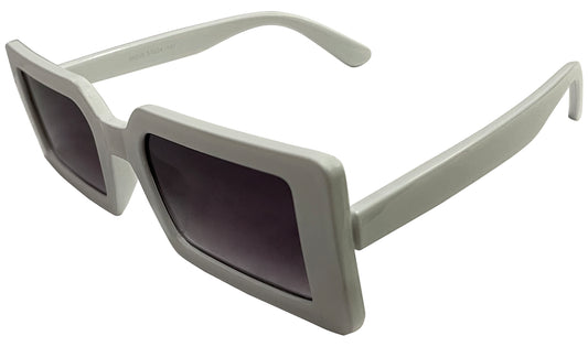 Unisex Purple Lens & White UV Protected Rectangle Sunglasses