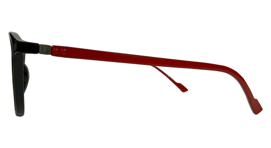 Black with Red Oval Eyeglasses