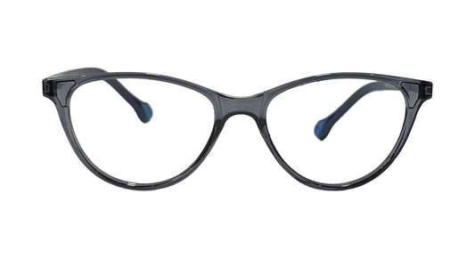 Transparent Blue Oval Eyeglasses