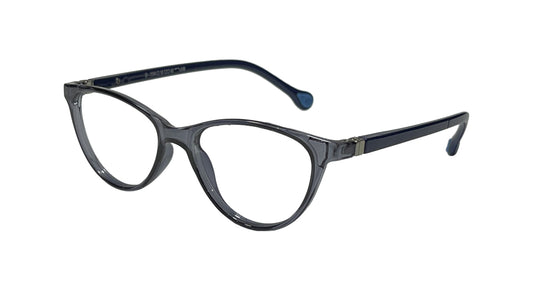 Transparent Blue Oval Eyeglasses
