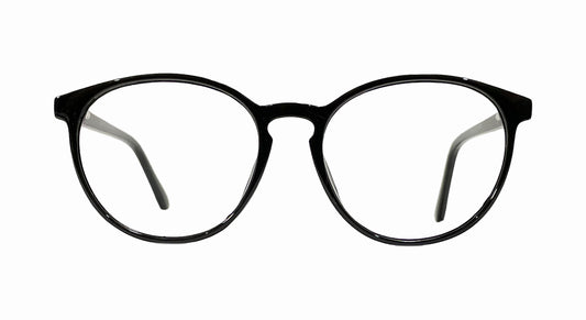 Glossy Black Round Eyeglasses