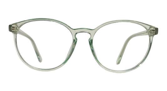 Transparent Green Round Eyeglasses