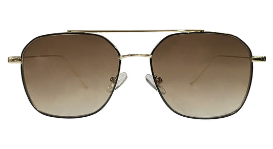 Golden & Black Rim - Brown Sunglasses