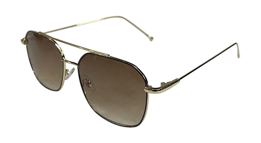 Golden & Black Rim - Brown Sunglasses