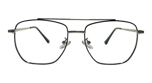 Black and Silver Square Eyeglasses