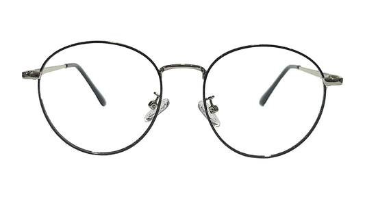 Black and Silver Round Eyeglasses