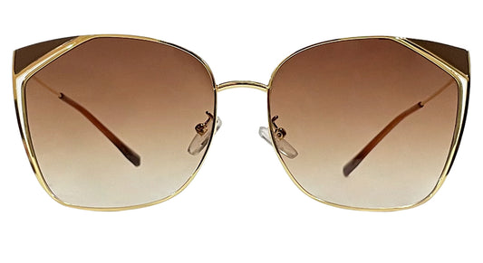 Golden Frame Cateye with Brown Gradient Lenses