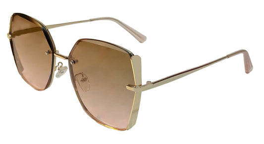 Diamond Cut Brown Gradient Sunglasses