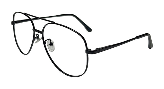 Matte Black Aviator Eyeglasses