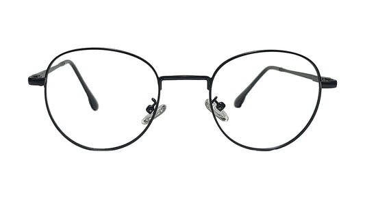 Matte Black Round Eyeglasses