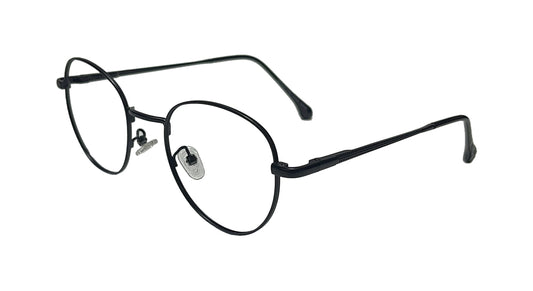 Matte Black Round Eyeglasses