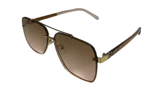 Retro Square Golden Brown Sunglasses