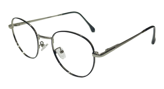 Black & Silver Round Eyeglasses