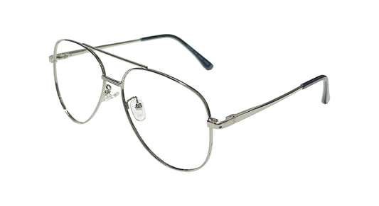 Silver Aviator Eyeglasses