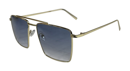 Full Rim Golden - Blue Square Sunglasses