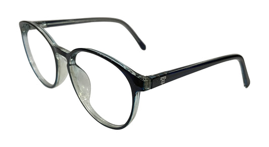 Glossy Blue Round Eyeglasses