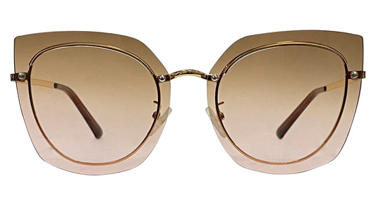 Golden Round-Cateye Sunglasses