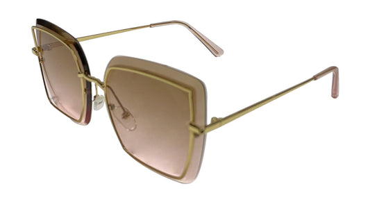 Golden Frame with Brown Gradient Sunglasses
