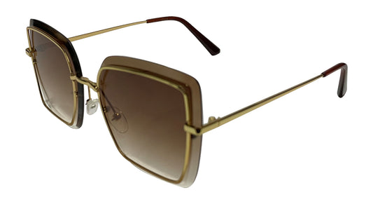 Golden Frame with Dark Brown Lenses