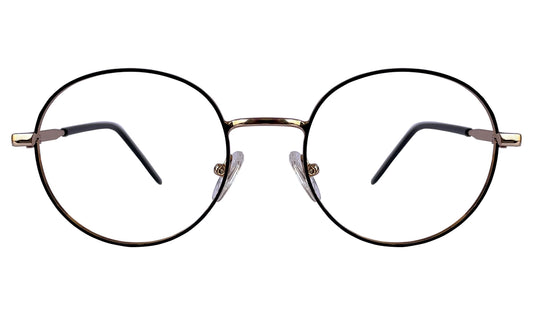 Golden and Black Rim Metal Eyeglasses