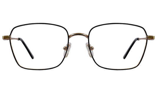 Golden and Black Rim Rectangle Eyeglasses