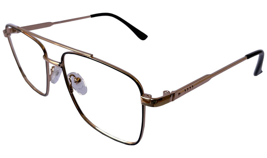 Golden and Black Rectangle Eyeglasses