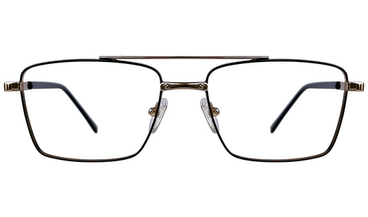 Golden and Black Rectangle Eyeglasses