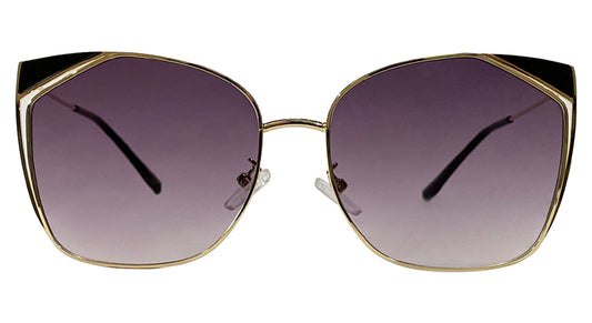 Golden Frame Cateye with Grey Gradient Lenses