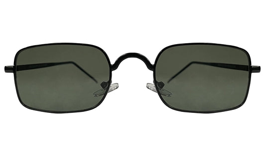 Green Lenses With Matte Black Rim Rectangle Sunglasses
