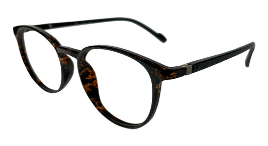 Havana with Black Round Eyeglasses