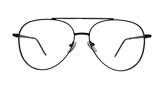 Matte Black Aviator Eyeglasses