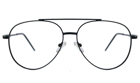 Matte Black Aviator Eyeglasses
