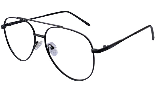 Matte Black Aviator Eyeglasses