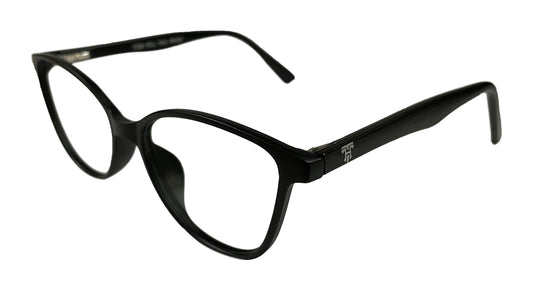 Matte Black Oval Eyeglasses