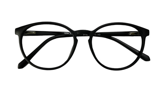 Matte Black Round Eyeglasses