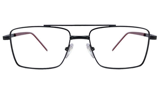 Matte Black and Red Tip Eyeglasses