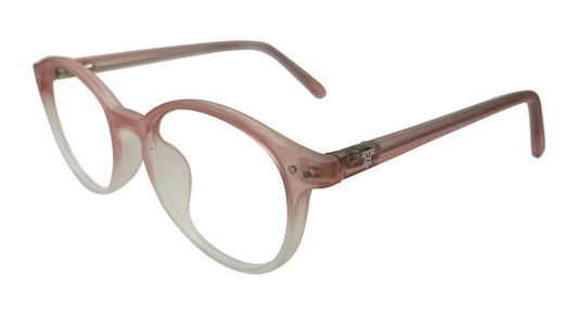 Matte Pink and White Eyeglasses