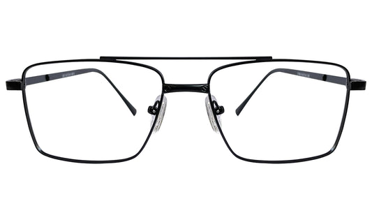 Matte Black Rectangle Eyeglasses for Men